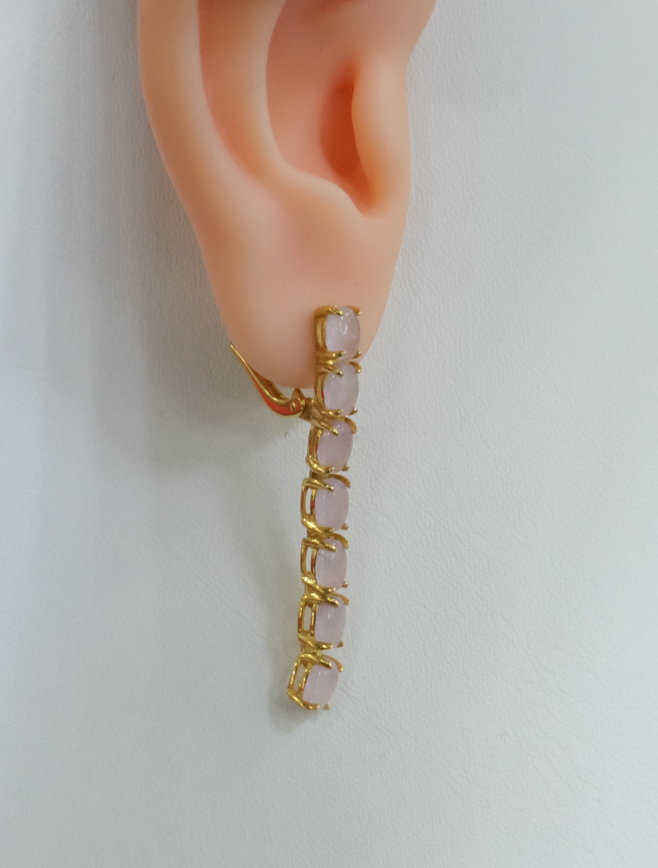 Серебряные серьги с кунцитами